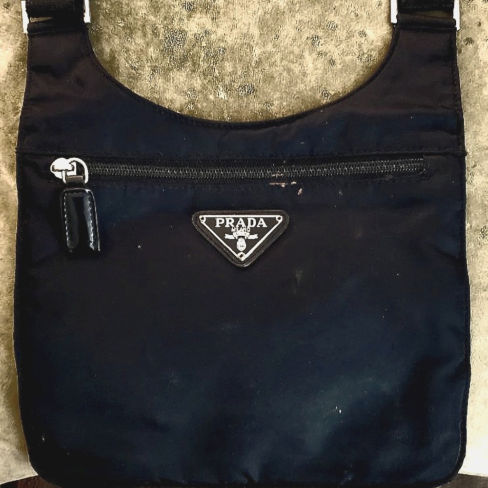 Black Prada Tessuto Crossbody bag.
